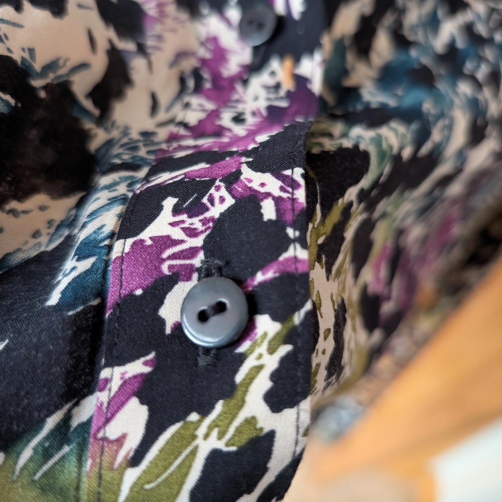 Foxcroft Colorful Abstract Button Down Shirt - Picture 5 of 11